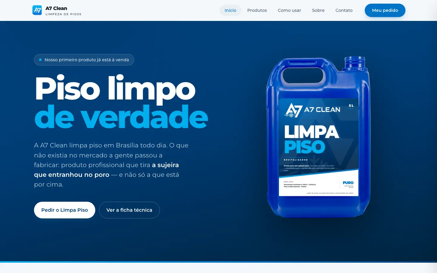 A7 Clean: site no computador
