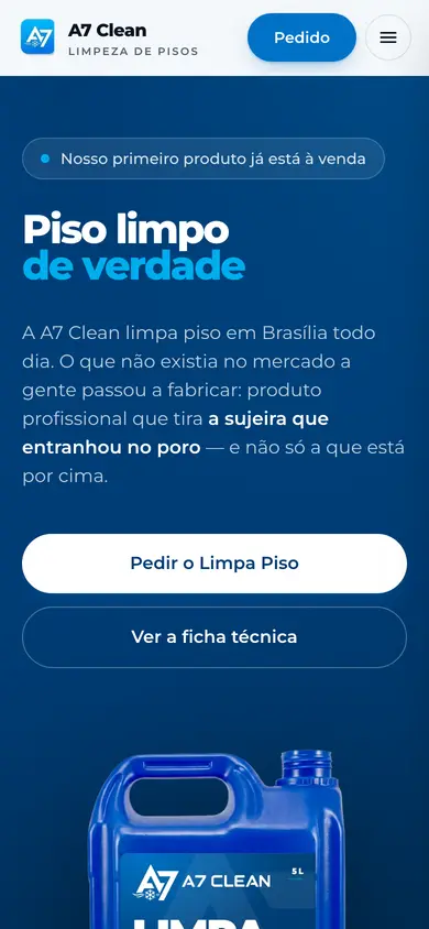 Site A7 Clean no celular