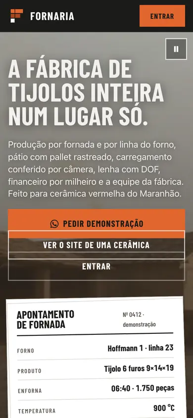 Site Fornaria no celular