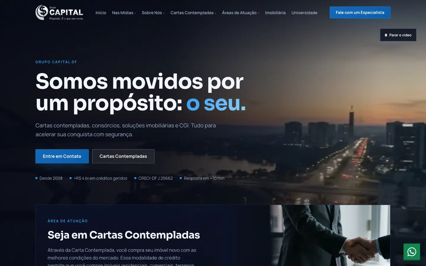 Grupo Capital DF: site no computador