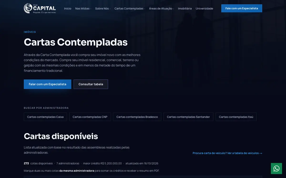 Cartas contempladas