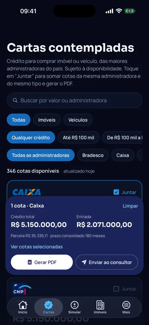 Cartas contempladas