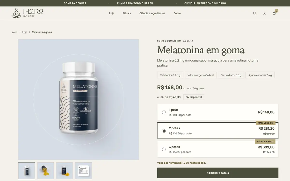 Página de produto