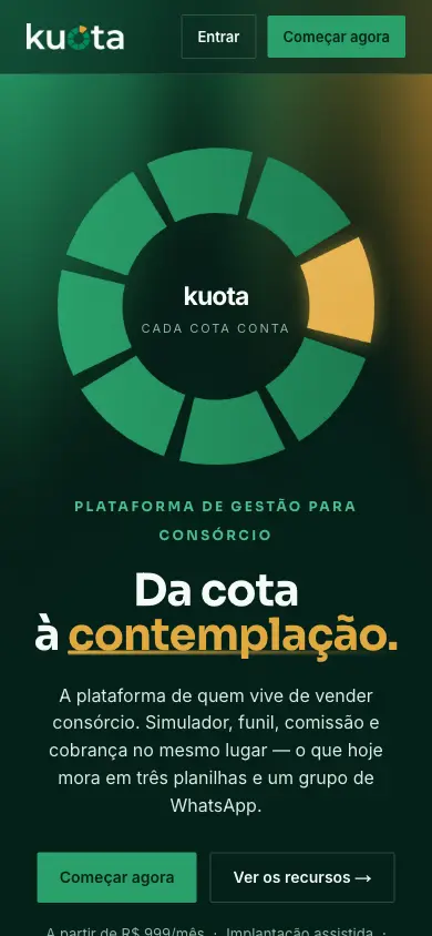 Site do Kuota no celular