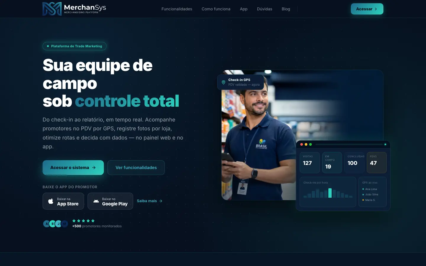MerchanSys: site no computador