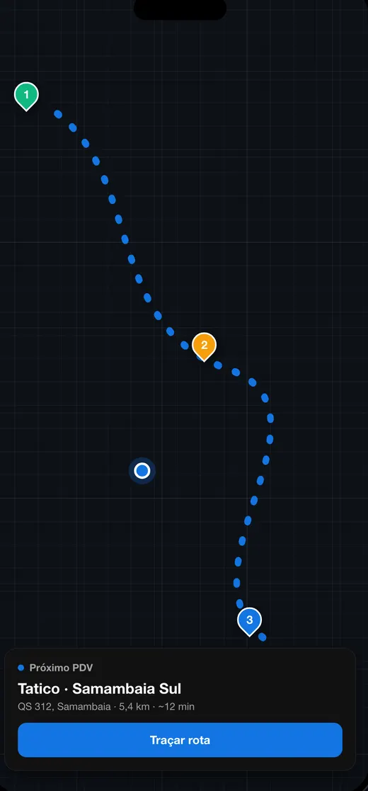 Rota no mapa