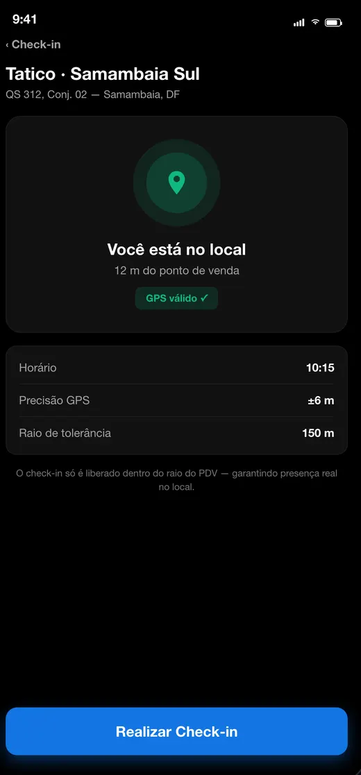 Check-in por GPS