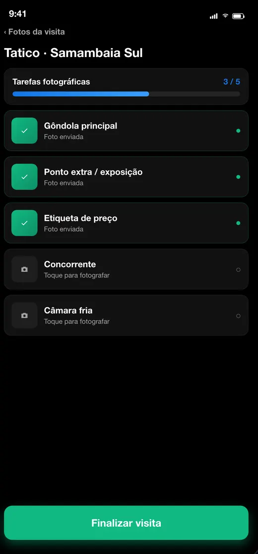 Fotos das tarefas