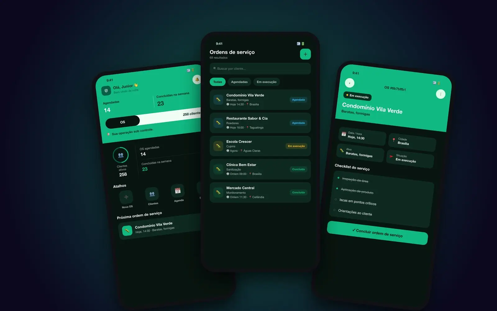 Sistema e app para a sua equipe: trabalho real de Dedetech