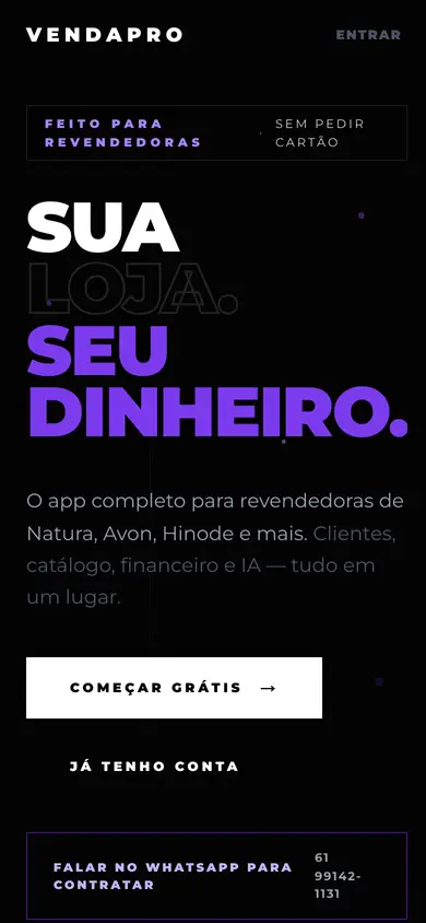 Site VendaPro no celular